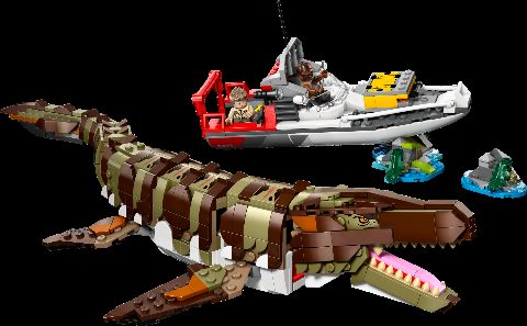 Zestaw LEGO Brick-Built Mosasaurus Boat Mission (Jurassic World)