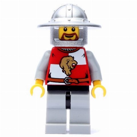 Minifigurka Lion Knight, Wide Brim Helmet, Beard