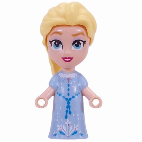 Minifigurka Elsa - Microdoll, Bright Light Blue Dress, Hair in Tail