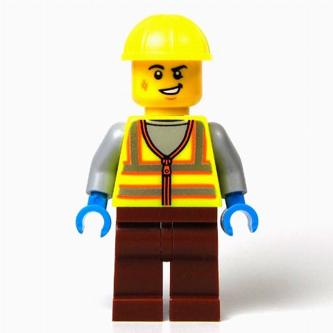 Minifigurka Mechanic, Vibrant Yellow Safety Vest and Helmet
