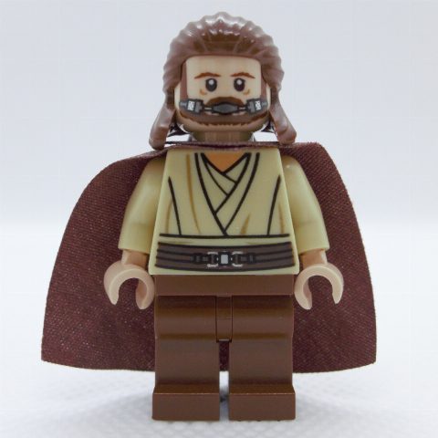 Minifigurka Qui-Gon Jinn, Plain Reddish Brown Legs (3626c Head)