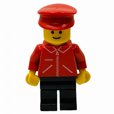 Minifigurka Man - Red Jacket, Black Legs. Red Hat
