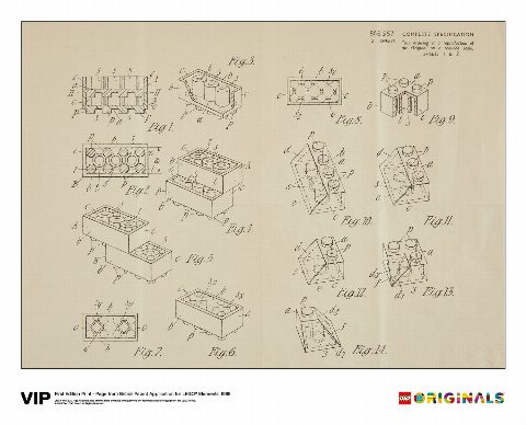 Zestaw LEGO® 1st Edition Print British Patent, 1968 (LEGO Originals)