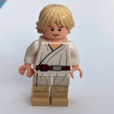 Minifigurka Luke Skywalker, White Robe, Tan Legs, Single Sided Head
