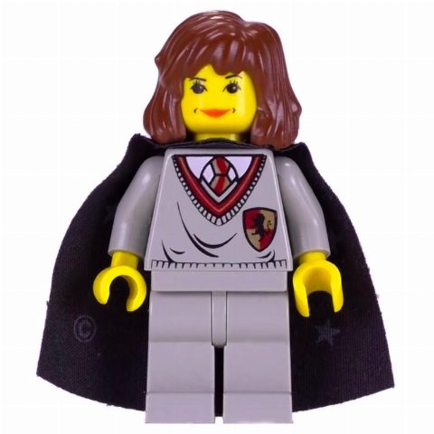 Minifigurka Hermione Granger, Yellow Skin, Gryffindor Sweater with Crest, Cape with Stars