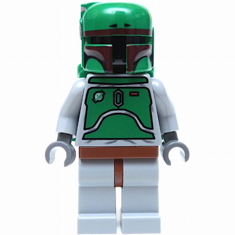 Minifigurka Boba Fett, Helmet and Jetpack with Dark Brown Highlights, Light Bluish Gray Armor