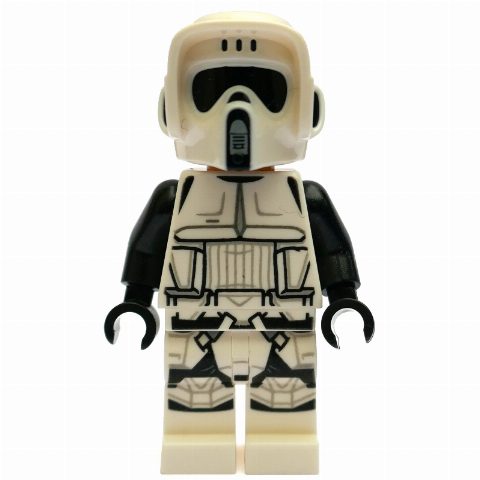 Minifigurka Scout Trooper, Dual Molded White and Black Helmet, Closed Mouth