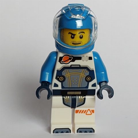 Minifigurka Astronaut, White and Dark Blue Spacesuit, Dark Azure Helmet