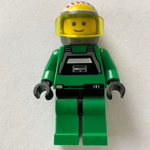 Minifigurka Rebel Pilot A-wing, Green Uniform, Black Eyes, Trans-Yellow Visor
