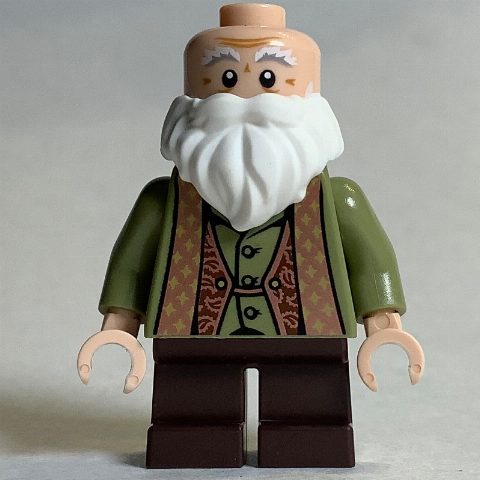 Minifigurka Professor Filius Flitwick, Beard, Olive Green Vest, Dark Brown Legs