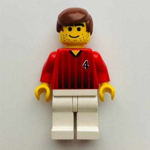 Minifigurka Soccer Player Red Torso, White Legs #4