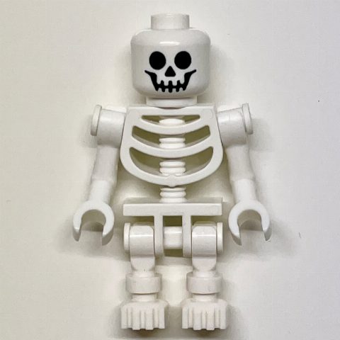 Minifigurka Skeleton, Standard Face, Bent Arms, Vertical Hand Clips, 60115 Torso