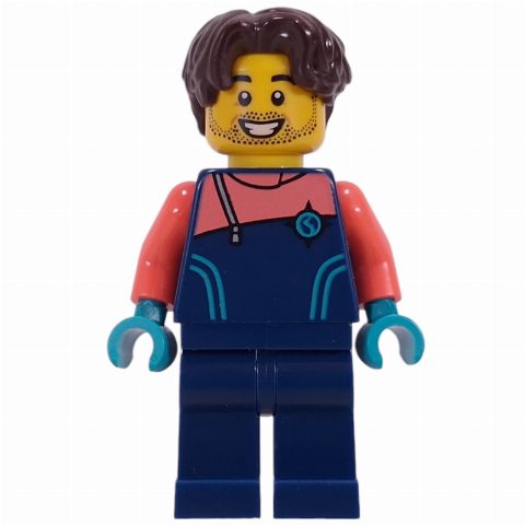 Minifigurka Arctic Explorer, Dark Blue Wetsuit, Dark Brown Hair