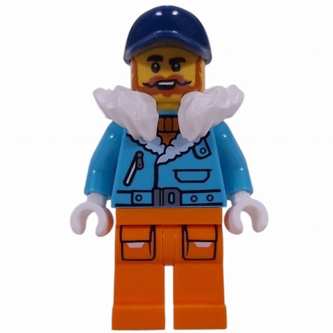 Minifigurka Arctic Explorer, Captain Nautilus, Medium Azure Jacket, Orange Legs, White Fur Neckwear, Dark Blue Cap
