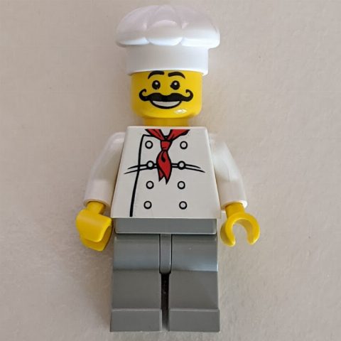 Minifigurka Chef - White Torso, Light Gray Legs