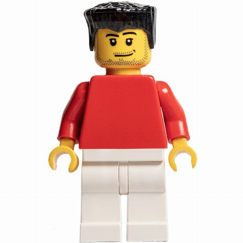 Minifigurka Soccer Player Red Plain Torso, White Legs 3